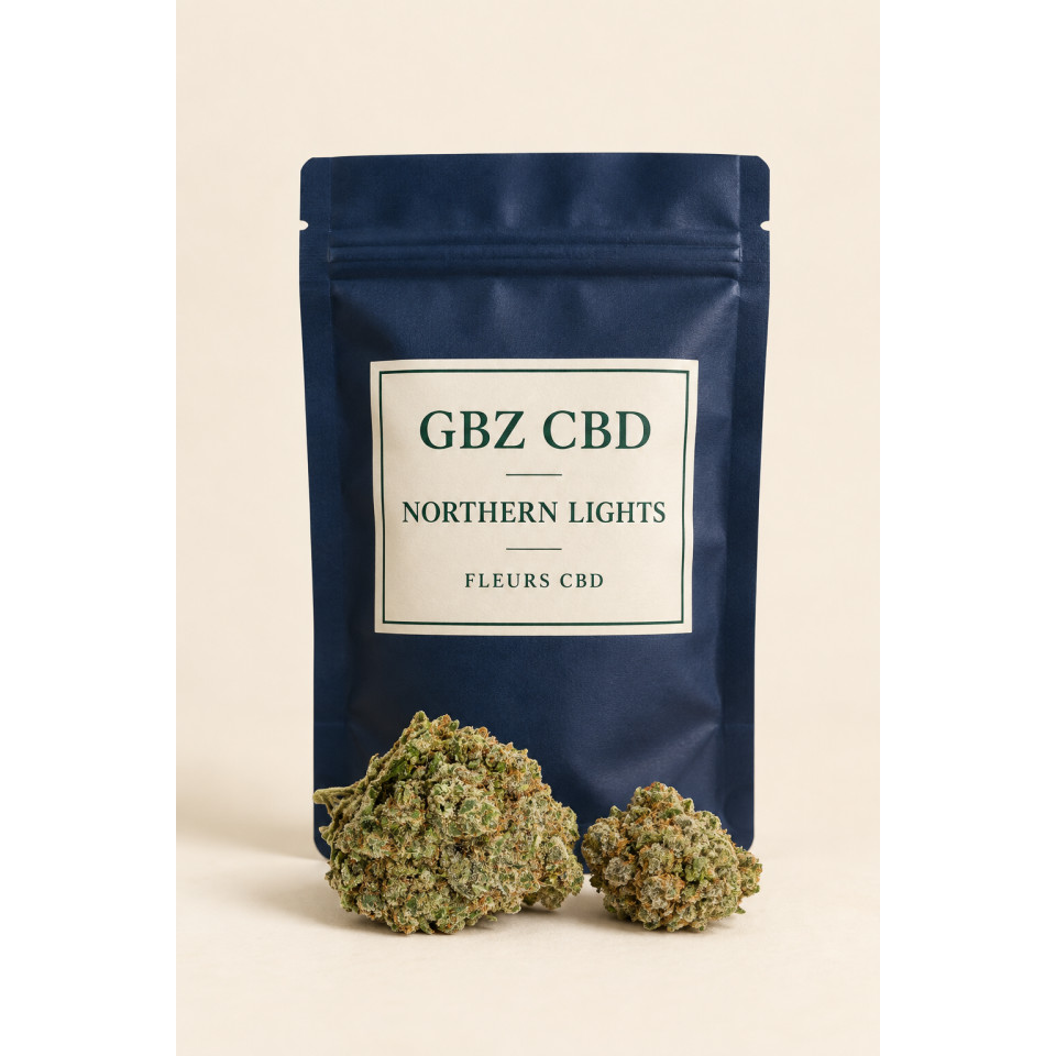Northern Lights — visuel vertical du conditionnement GBZ CBD
