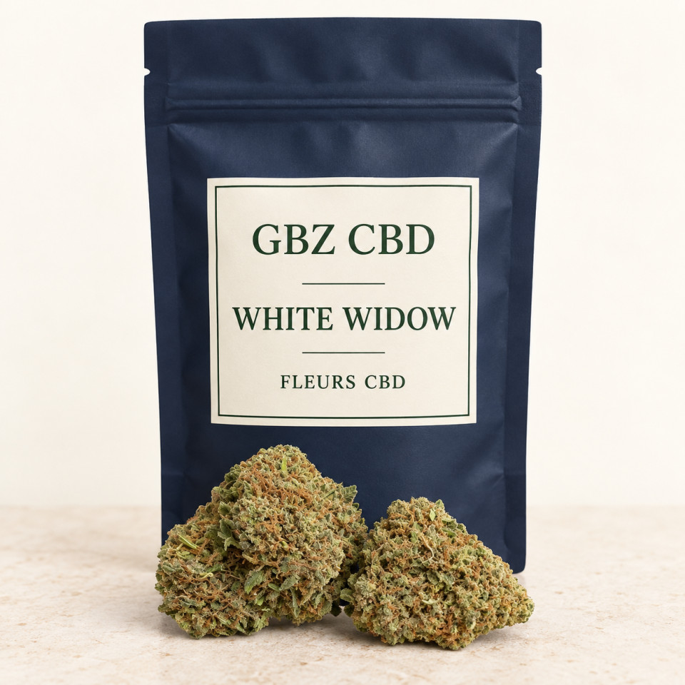 White Widow — packshot GBZ CBD, catégorie Fleurs CBD