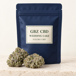 Wedding Cake — packshot GBZ CBD, catégorie Fleurs CBD