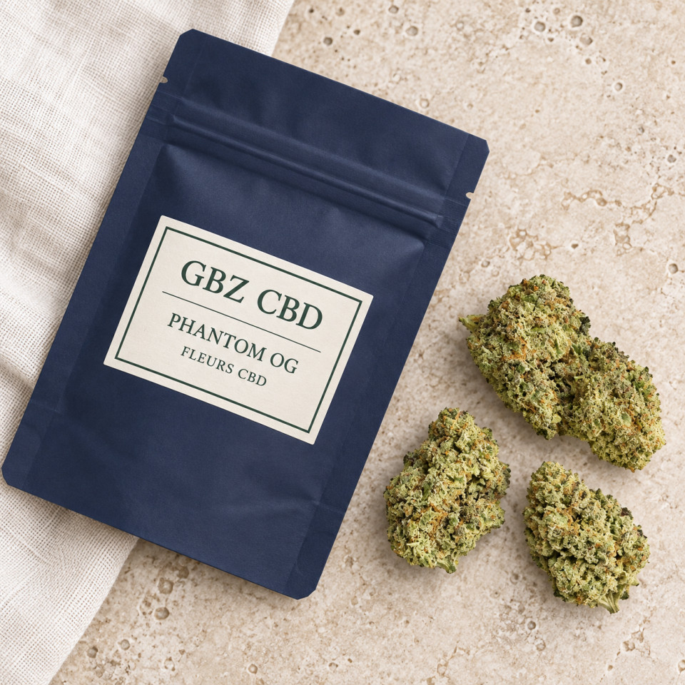 Phantom OG — mise en scène du conditionnement GBZ CBD