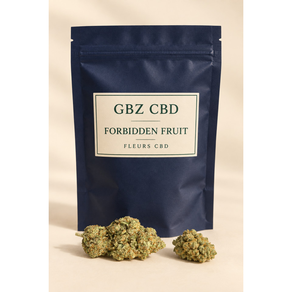 Forbidden Fruit — visuel vertical du conditionnement GBZ CBD