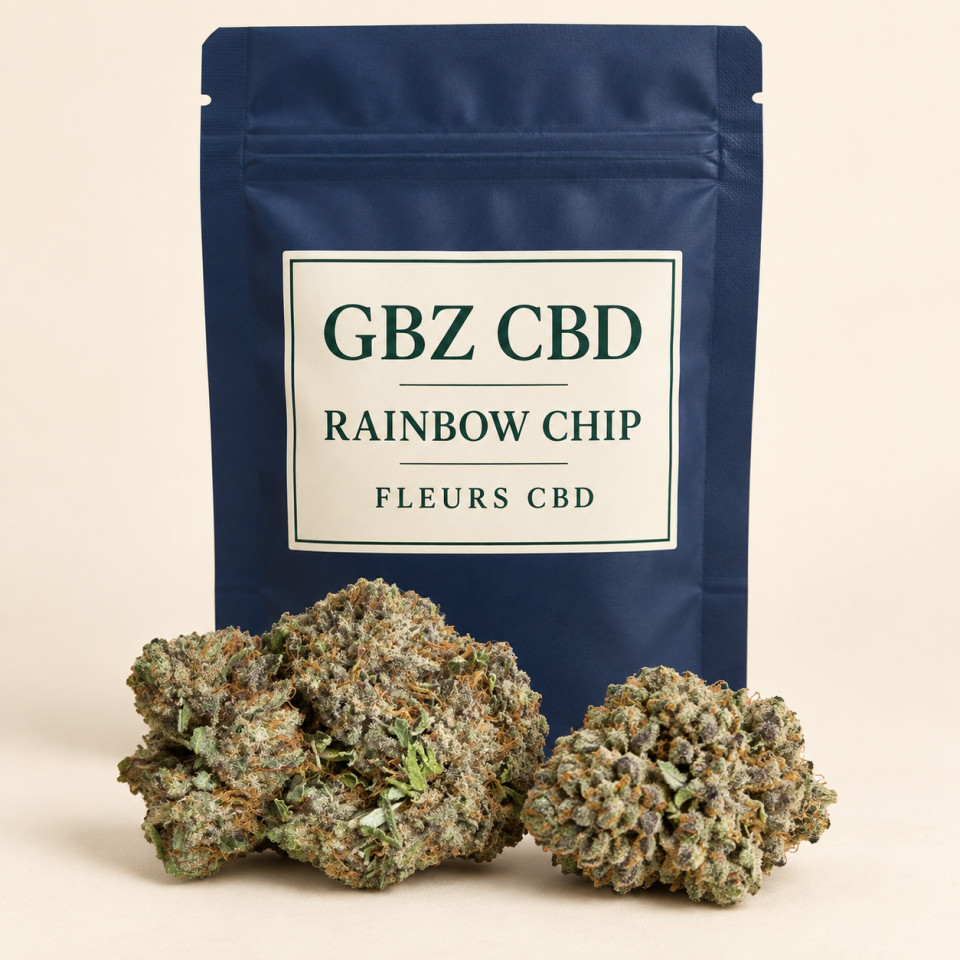 Rainbow Chip — packshot GBZ CBD, catégorie Fleurs CBD