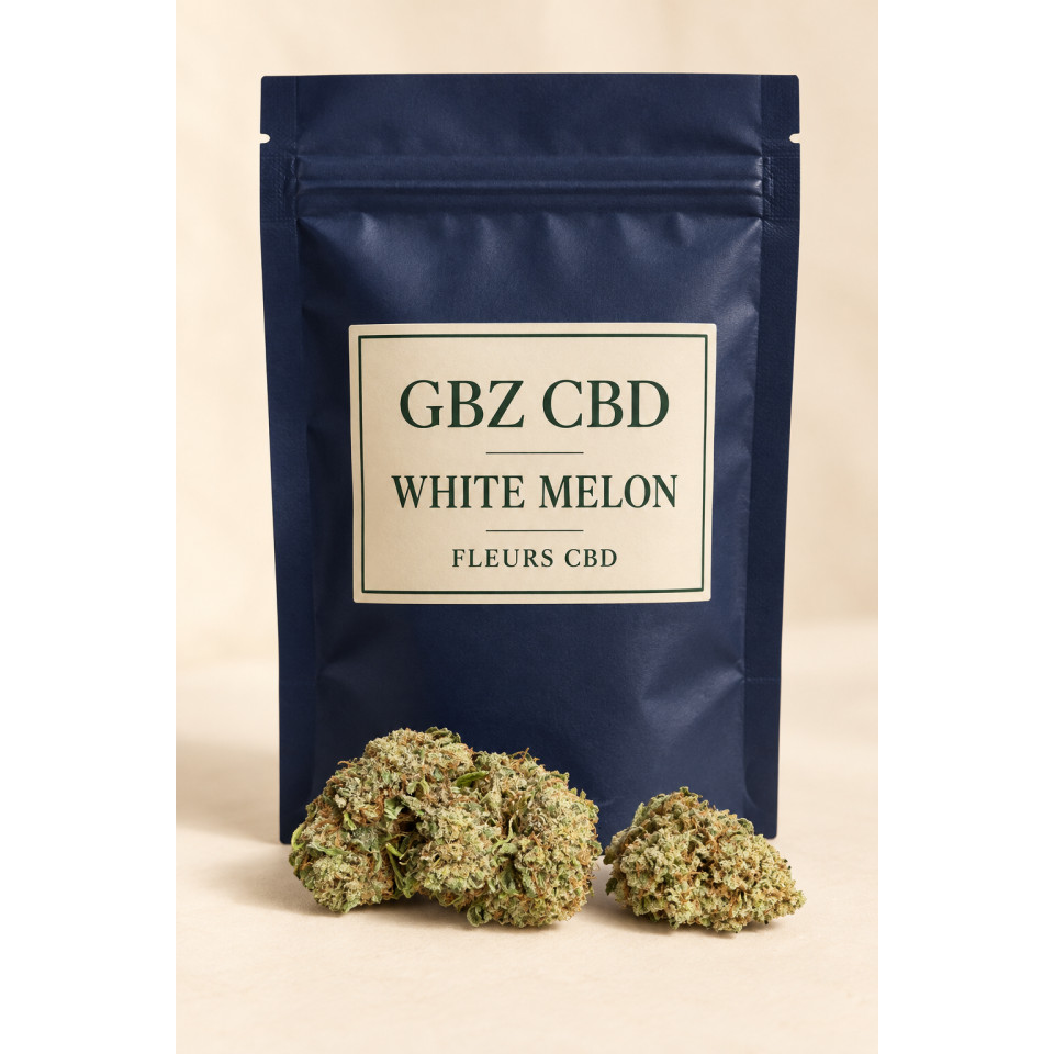 White Melon — visuel vertical du conditionnement GBZ CBD
