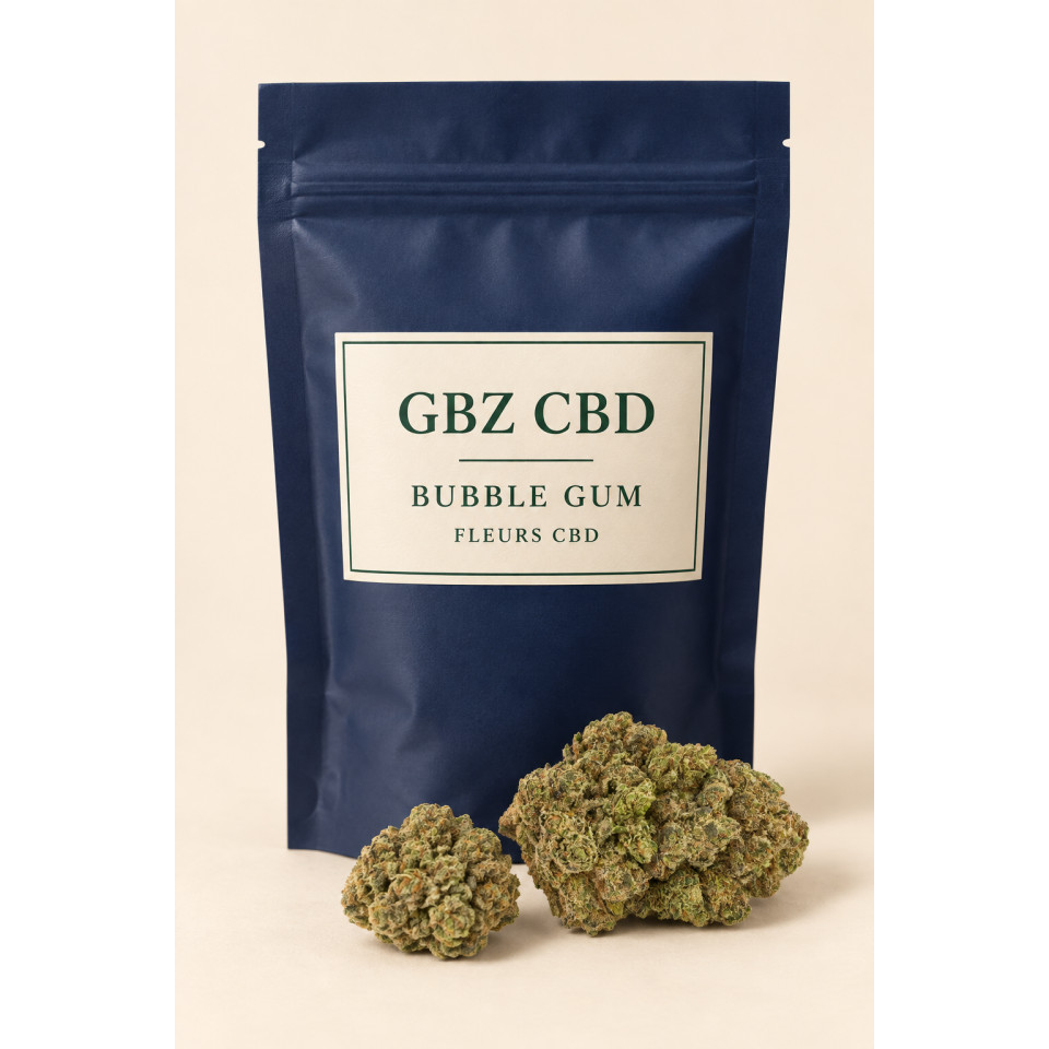 Bubble Gum — visuel vertical du conditionnement GBZ CBD
