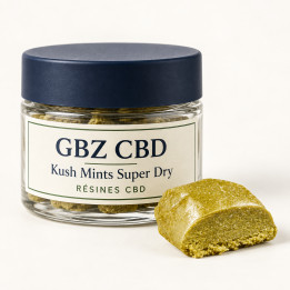Kush Mints Super Dry — packshot GBZ CBD, catégorie Résines CBD