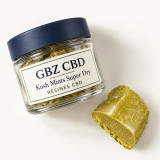 Kush Mints Super Dry — mise en scène du conditionnement GBZ CBD